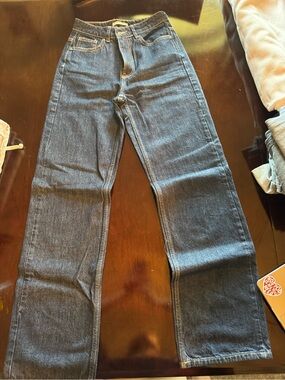 Zara Dark Blue Denim Jeans with Contrast Stitching